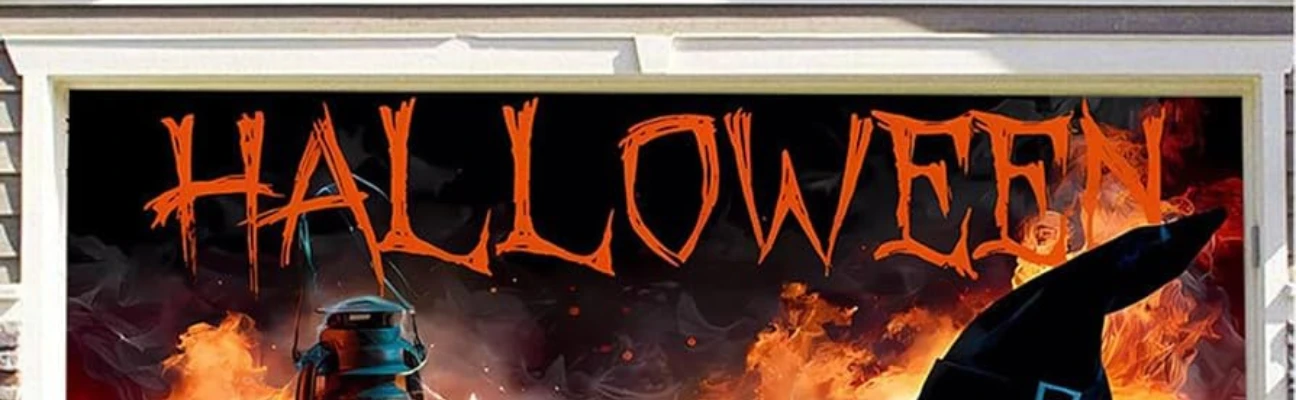 halloween garage door cover